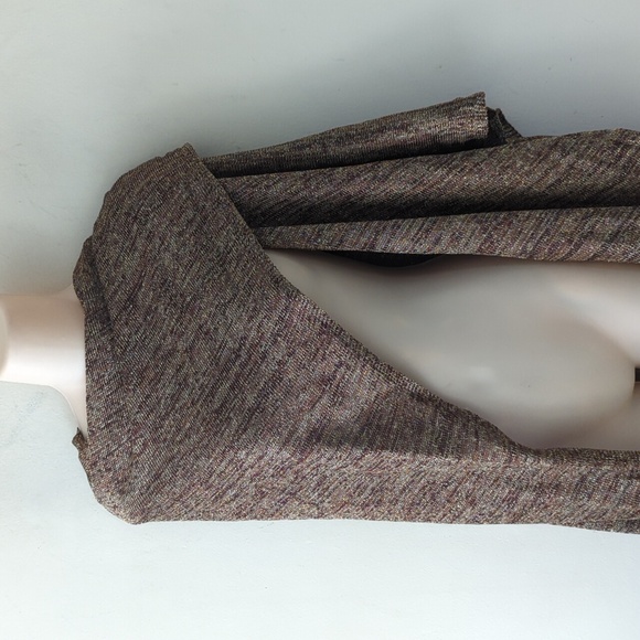 Chicos Browns & Metallic Boisseau Gold Knit Ruana Shawl Wrap - Picture 9 of 15